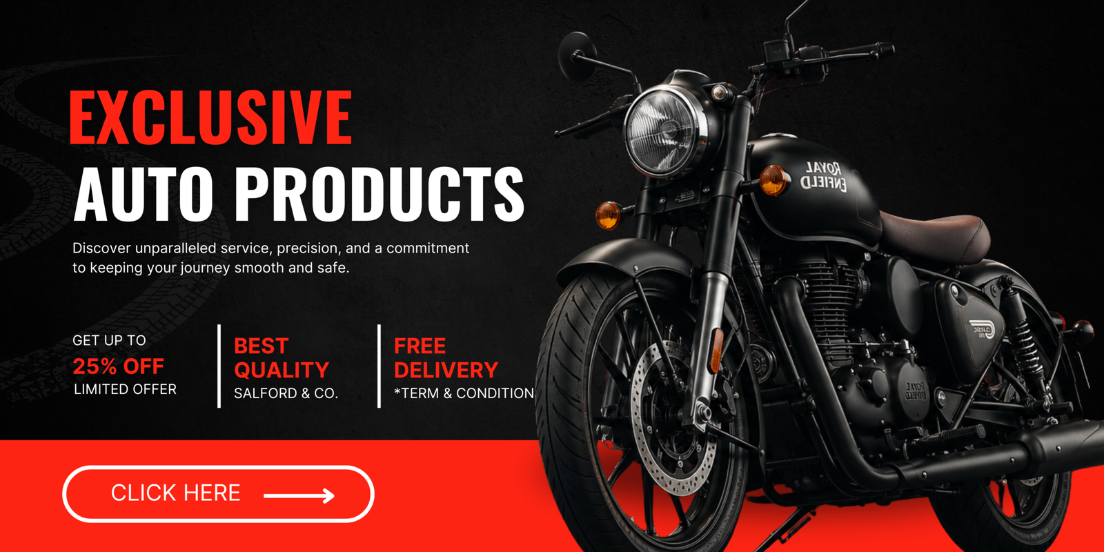 black and yellow modern auto tires services banner